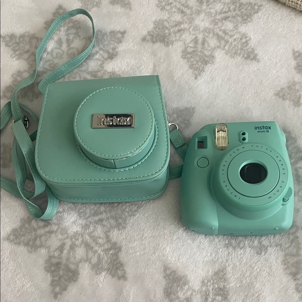 Instax Teal Instant Camera with Matching Bag